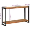 Konzolasztal polcokkal Barna 120 x 33 x 75 cm tömör akácfa