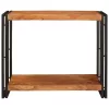 Konzolasztal polcokkal Barna 90 x 33 x 75 cm tömör akácfa