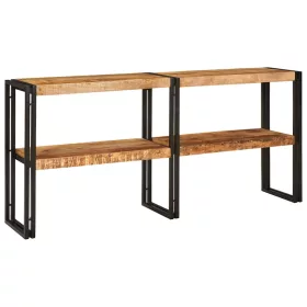   Konzolasztal polcokkal Barna 160 x 33 x 75 cm tömör mangófa