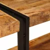Konzolasztal polcokkal Barna 160 x 33 x 75 cm tömör mangófa