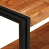 Konzolasztal polcokkal Barna 160 x 33 x 75 cm tömör akácfa