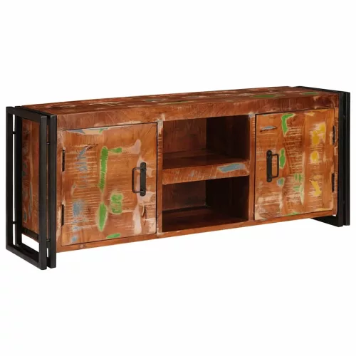 TV szekrény Sokszínű 120 x 30 x 50 cm tömör újrahasznosított fa