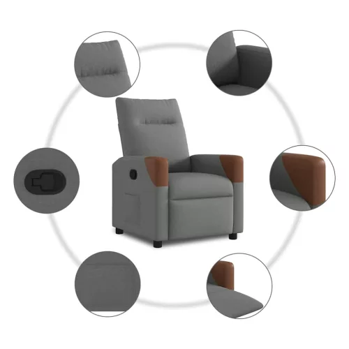 Sötétszürke szövet relaxfotel