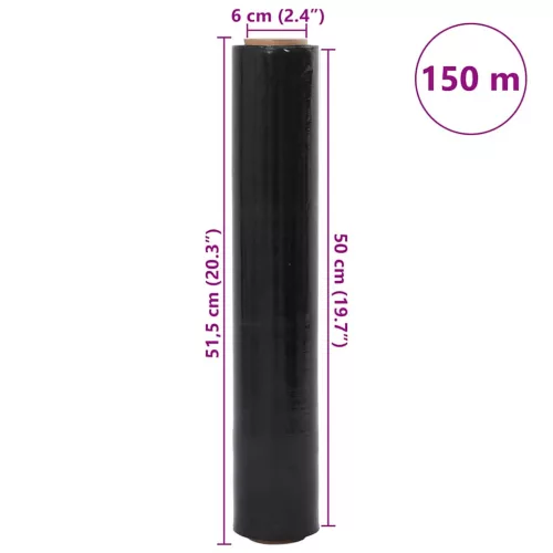 Stretch fólia 2 pcs fekete 17 μm 50 cm x 150 m