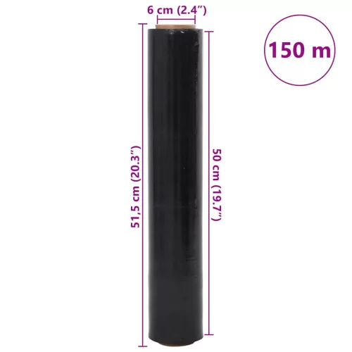 Stretch fólia 2 pcs fekete 20 μm 50 cm x 150 m