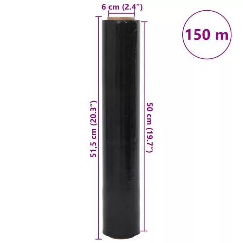 Stretch fólia 6 pcs fekete 23 μm 50 cm x 150 m