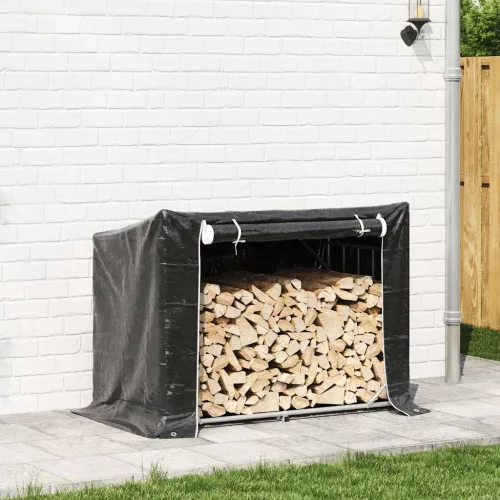 Tűzifa állvány esővédővel 151x80,5x110,5 cm horganyzott acél