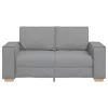 Kétszemélyes világosszürke szövetkanapé 120 cm