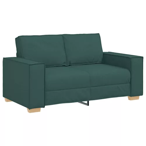 Kétszemélyes sötétzöld szövetkanapé 120 cm