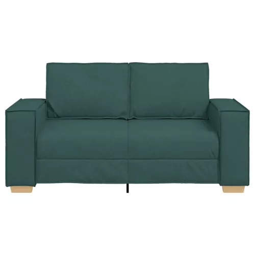Kétszemélyes sötétzöld szövetkanapé 120 cm