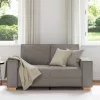 Kétszemélyes, bézs színű, szövetből készült kanapé 120 cm