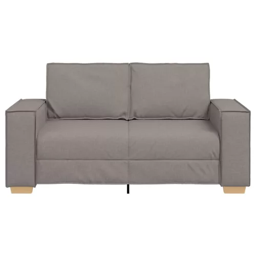 Kétszemélyes, bézs színű, szövetből készült kanapé 120 cm