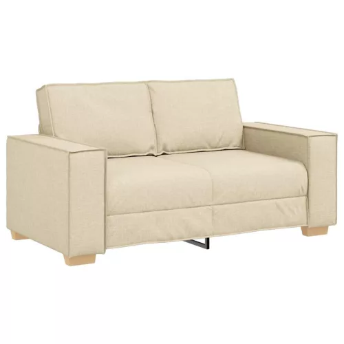 Kétszemélyes krémszínű szövetkanapé 120 cm