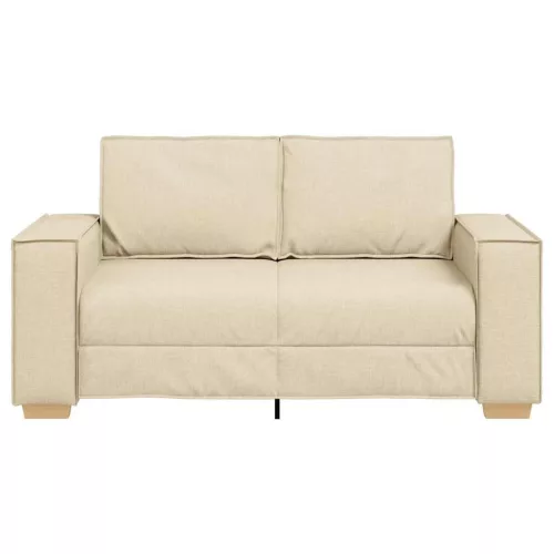 Kétszemélyes krémszínű szövetkanapé 120 cm