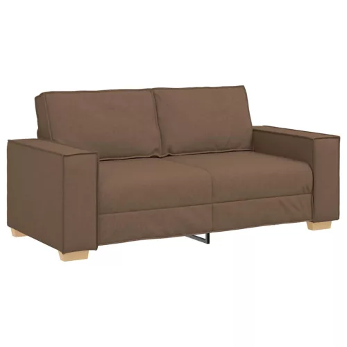 Kétszemélyes barna szövetkanapé 140 cm