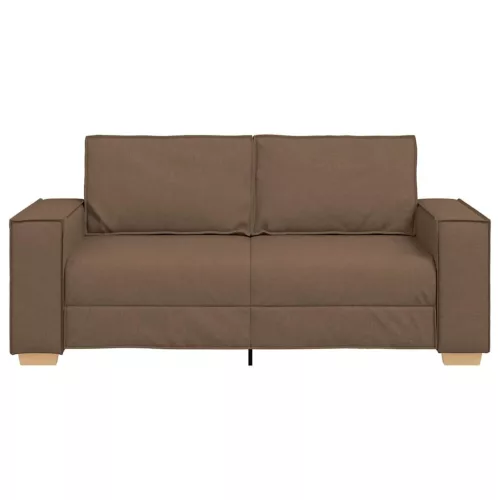 Kétszemélyes barna szövetkanapé 140 cm