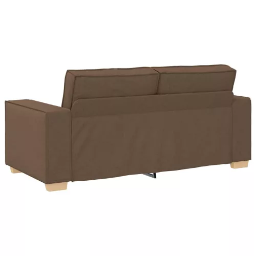 Kétszemélyes barna szövetkanapé 140 cm
