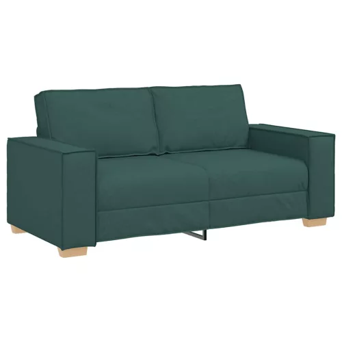 Kétszemélyes sötétzöld szövetkanapé 140 cm