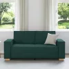 Kétszemélyes sötétzöld szövetkanapé 140 cm