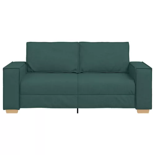 Kétszemélyes sötétzöld szövetkanapé 140 cm