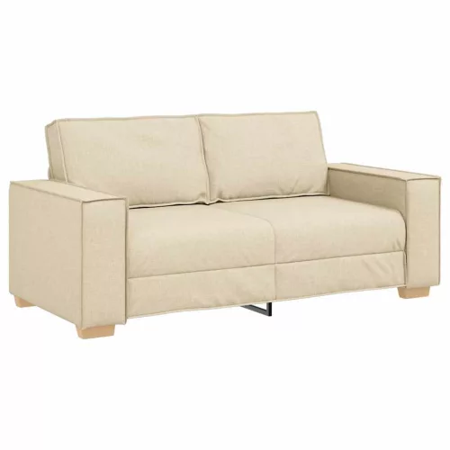 Kétszemélyes krémszínű szövetkanapé 140 cm