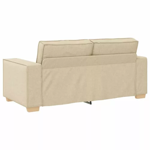 Kétszemélyes krémszínű szövetkanapé 140 cm
