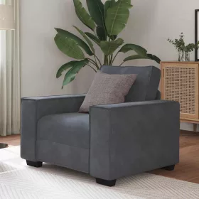 Sötétszürke bársony kanapéfotel 60 cm