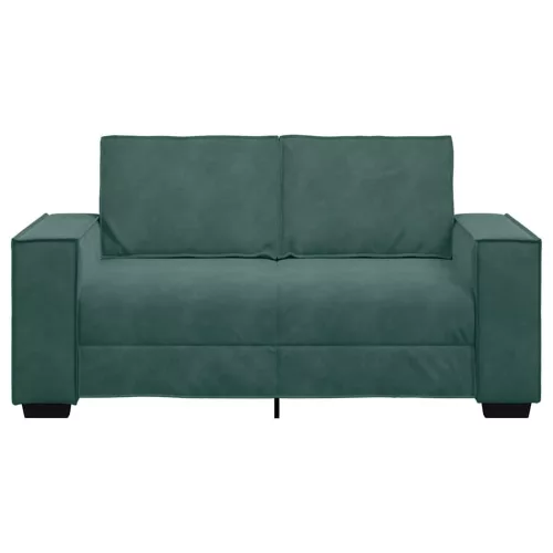 Kétszemélyes sötétzöld bársony kanapé 120 cm