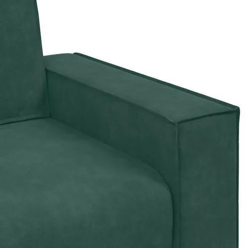 Kétszemélyes sötétzöld bársony kanapé 120 cm