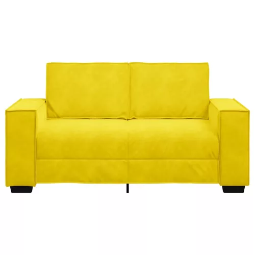 Kétszemélyes sárga bársony kanapé 120 cm