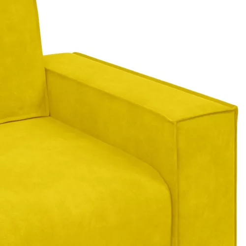 Kétszemélyes sárga bársony kanapé 120 cm