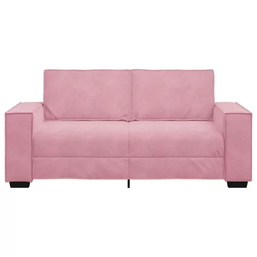 Kétszemélyes rózsaszín bársony kanapé 140 cm