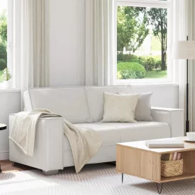 140 cm-es Loveseat Kanapé párnával Fehér Műbőr