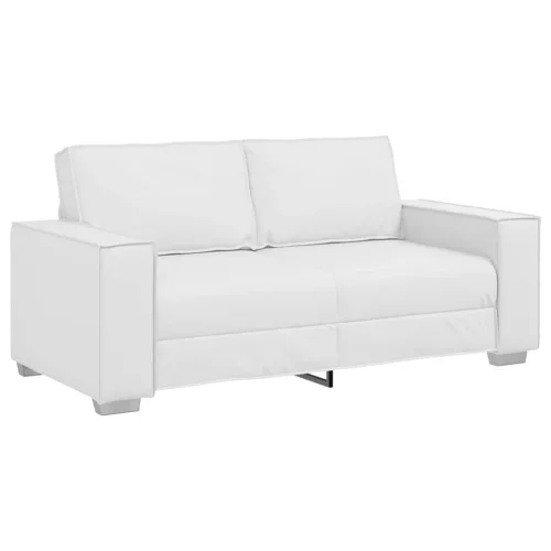 140 cm-es Loveseat Kanapé párnával Fehér Műbőr
