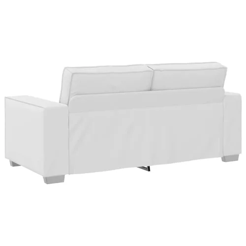140 cm-es Loveseat Kanapé párnával Fehér Műbőr