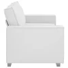 140 cm-es Loveseat Kanapé párnával Fehér Műbőr