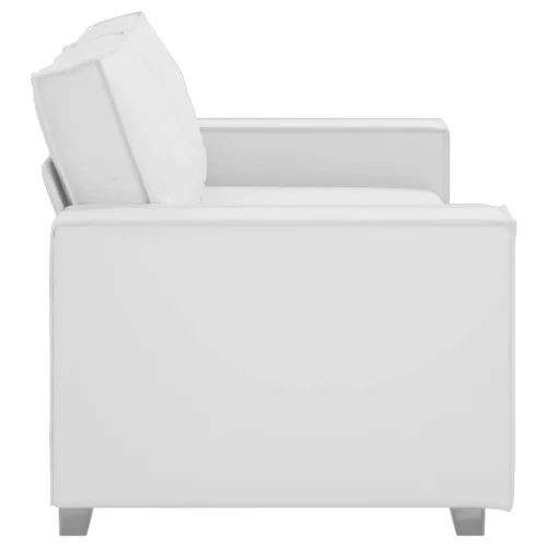 140 cm-es Loveseat Kanapé párnával Fehér Műbőr