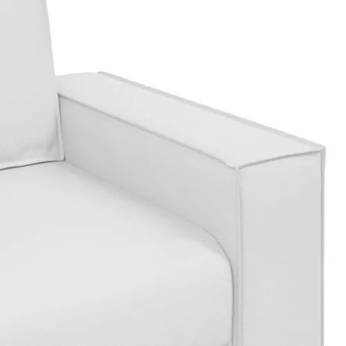 140 cm-es Loveseat Kanapé párnával Fehér Műbőr