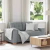 Világosszürke szövet loveseat kanapé 120 cm