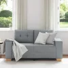 Világosszürke szövet loveseat kanapé 120 cm