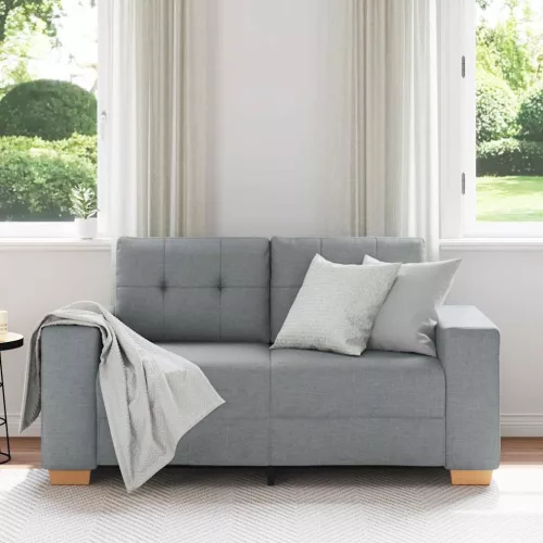 Világosszürke szövet loveseat kanapé 120 cm