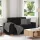 Fekete szövet loveseat kanapé 120 cm