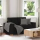 Fekete szövet loveseat kanapé 120 cm
