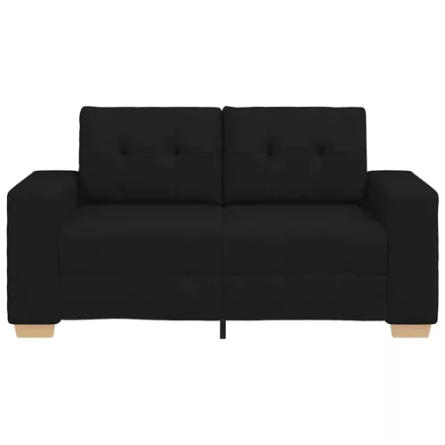 Fekete szövet loveseat kanapé 120 cm