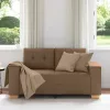 Barna szövet loveseat kanapé 120 cm
