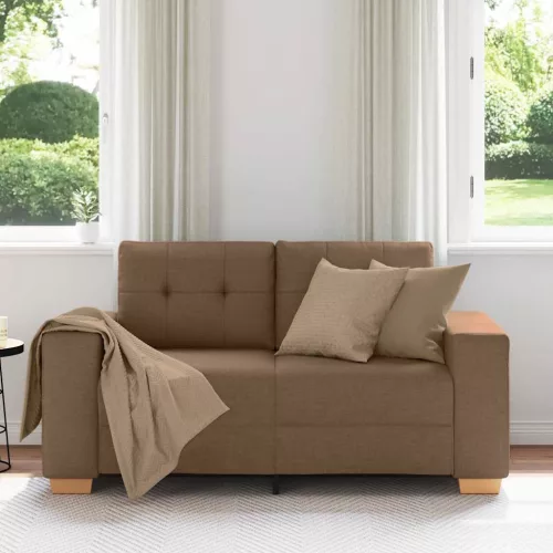 Barna szövet loveseat kanapé 120 cm