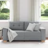 Világosszürke szövet loveseat kanapé 140 cm