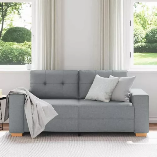 Világosszürke szövet loveseat kanapé 140 cm