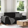 Fekete szövet loveseat kanapé 140 cm