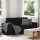 Fekete szövet loveseat kanapé 140 cm